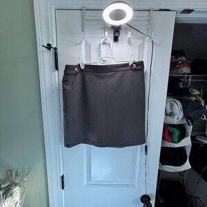 NWT White House Black Market Women's Size 6 Suede Boot Skirt Stormy Gray